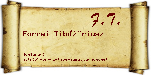 Forrai Tibériusz névjegykártya